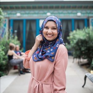 Blue patterned scarf/shawl/hijab